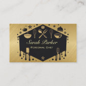シックなグラムパーソナルシェフケータリング金ゴールド 名刺 (正面)