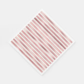 シックなグラムピンクホワイトストライプズ スタンダードランチョンナプキン (角)