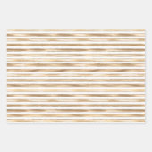 シックなグラムピンク，ミント，金ゴールド，白ストライプ色 ラッピングペーパーシート (正面3)