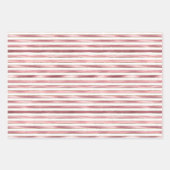 シックなグラムピンク，ミント，金ゴールド，白ストライプ色 ラッピングペーパーシート (正面)