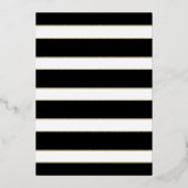 シックなグラムファブラスアットフィフティ誕生日ストライプの金ゴールド 箔招待状 (裏面)