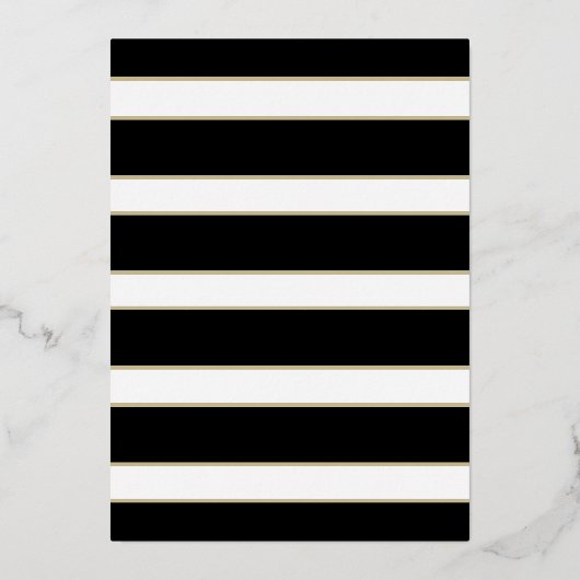 シックなグラムファブラスアットフィフティ誕生日ストライプの金ゴールド 箔招待状 (裏面)