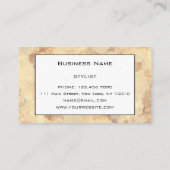 シックなグラムラグジュアリーヴィンテージブラウン金ゴールドマーブルパターン 名刺 (裏面)