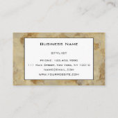 シックなグラムラグジュアリーヴィンテージブラウン金ゴールドマーブルパターン 名刺 (裏面)