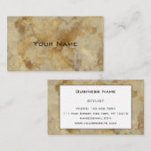 シックなグラムラグジュアリーヴィンテージブラウン金ゴールドマーブルパターン 名刺 (正面/裏面)