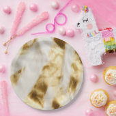 シックなグラム金ゴールドホワイトコウィドウェスタン ペーパープレート (パーティー)