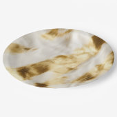 シックなグラム金ゴールドホワイトコウィドウェスタン ペーパープレート (アングル)