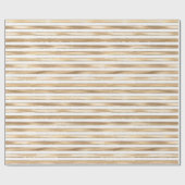 シックなグラム金ゴールドホワイトストライプズ ラッピングペーパー (フラット)