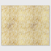 シックなグラム金ゴールドホワイトゼブラ ラッピングペーパー (フラット)