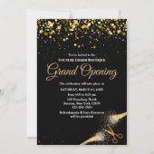 シックなグランドオープニングリボン切断式 招待状 (正面)