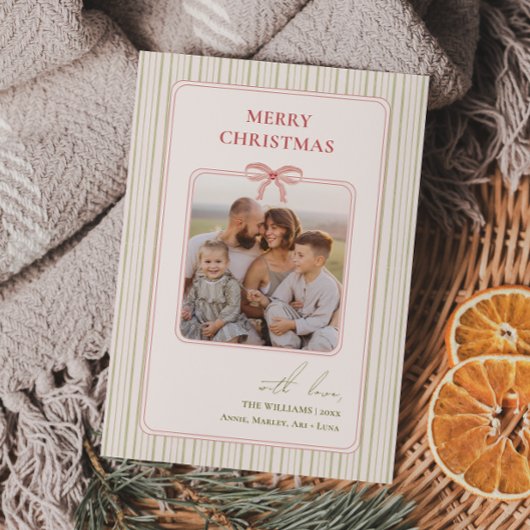 シックなグランドミレニアルコケットのクリスマスフォト シーズンカード