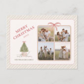シックなグランドミレニアルコケットのクリスマスフォーフォト シーズンポストカード (正面)