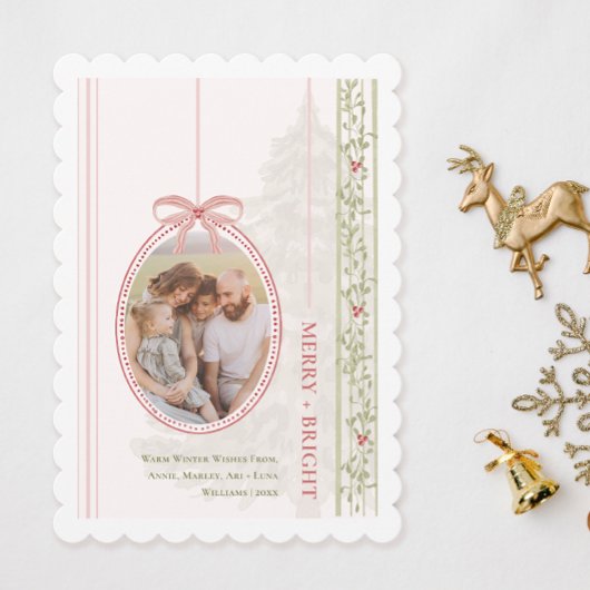 シックなグランドミレニアルコケットのクリスマス2枚の写真 シーズンカード