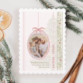 シックなグランドミレニアルコケットのクリスマス2枚の写真 シーズンカード