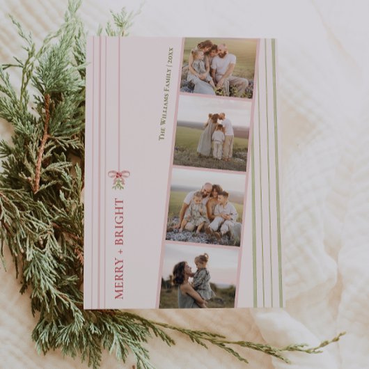 シックなグランドミレニアルコケットのクリスマス5枚の写真 シーズンカード