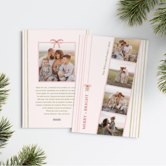 シックなグランドミレニアルコケットのクリスマス5枚の写真 シーズンカード