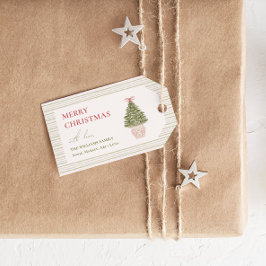 シックなグランドミレニアルコケットクリスマスファミリー ギフトタグ