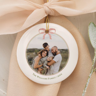 シックなグランドミレニアルコケットクリスマスラウンド セラミックオーナメント