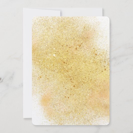 シックなグリジー金ゴールド結婚式の招待 招待状 (裏面)