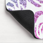 シックなグリッターの効果の紫色のバラの白のマウスパッド マウスパッド (コーナー)