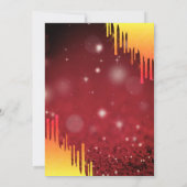 シックなグリッターイエロードリップス、《写真》ぼけ味赤 招待状 (裏面)