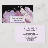 *~*シックなグリッターガーリーフェミニン抽象芸術 名刺 (正面/裏面)