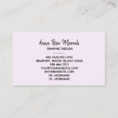 *~*シックなグリッターガーリーフェミニン抽象芸術 名刺 (裏面)