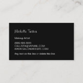 シックなグリッターグラムメイクアップアーティスト名刺 名刺 (裏面)