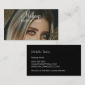 シックなグリッターグラムメイクアップアーティスト名刺 名刺 (正面/裏面)
