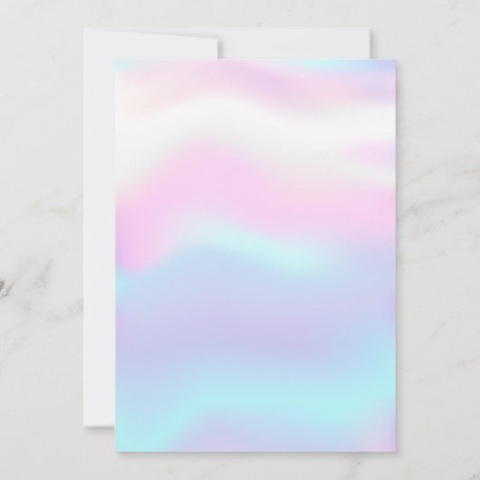 シックなグリッタードレスティアラホログラフィッククインセアニラ 招待状 (裏面)