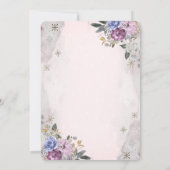 シックなグリッターバイオレットパンプキンスフラワーベビーシャワー 招待状 (裏面)