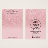 シックなグリッターピンクのスパークルジュエリーイヤリングディスプレイ (正面&裏面)