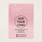 シックなグリッターピンクのスパークルジュエリーイヤリングディスプレイ (裏面)