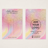 シックなグリッターレインボージュエリーヘアクリップディスプレイ (正面&裏面)