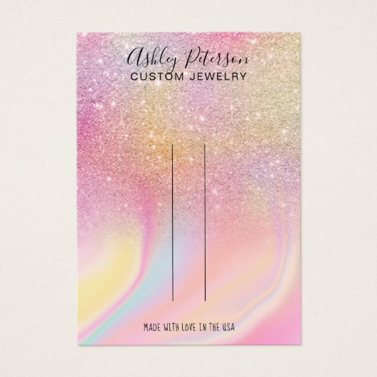 シックなグリッターレインボージュエリーヘアクリップディスプレイ (正面)