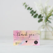 シックなグリッターレインボー大理石のオーダ感謝していーユー 名刺 (スタンド正面)