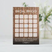 シックなグリッター金ゴールド文字列5x5ブライダルビンゴカード (スタンド正面)