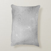 シックなグリッツシルバーグラムピーコックフェザー アクセントクッション (裏面(縦))