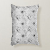 シックなグリッツシルバーグラムピーコックフェザー アクセントクッション (正面(垂直))