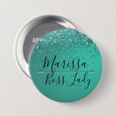 シックなグリティターキオースボスレディ 缶バッジ (正面&裏面)