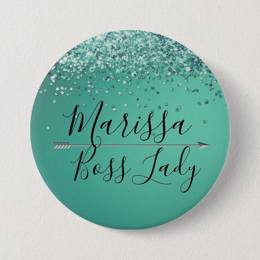 シックなグリティターキオースボスレディ 缶バッジ (正面)