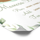 シックなグリーナリーノアズアークベビーシャワーモモモザバー ポスター (角)