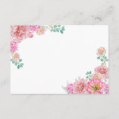 シックなグリーンとピンクのフローラ水の色が良く願う エンクロージャーカード (裏面)