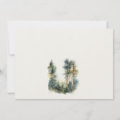 シックなグリーンウォーターカラーウッドランドフォレスト誕生日 招待状 (裏面)