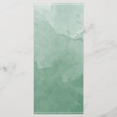 シックなグリーンウォーター色、モノグラム結婚のメニュー メニュー (裏面)