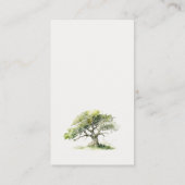 シックなグリーンオークの木おむつラッフルベビーシャワー エンクロージャーカード (裏面)