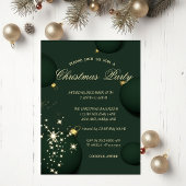シックなグリーンクリスマスボール雪の結晶クリスマス 招待状