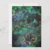 シックなグリーンターコイズ金ゴールドグリッタードリップクリスマス 招待状 (裏面)