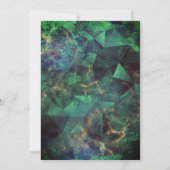 シックなグリーンターコイズ金ゴールドグリッタードリップモノグラム 招待状 (裏面)