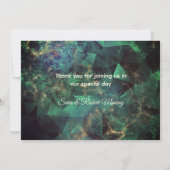 シックなグリーンターコイズ金ゴールドグリッター乾燥 サンキューカード (裏面)